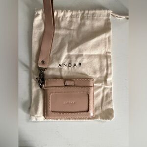 Andar Blush Leather Wallet with Strap